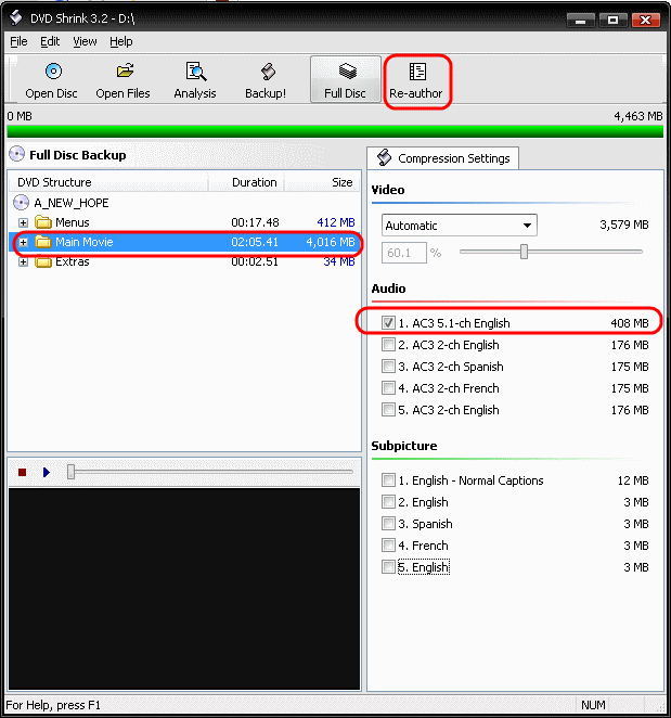 dvd shrink wont turn