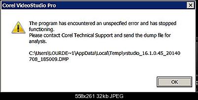 Click image for larger version

Name:	Corel VideoStudio X6 Error Message.JPG
Views:	316
Size:	32.1 KB
ID:	26291