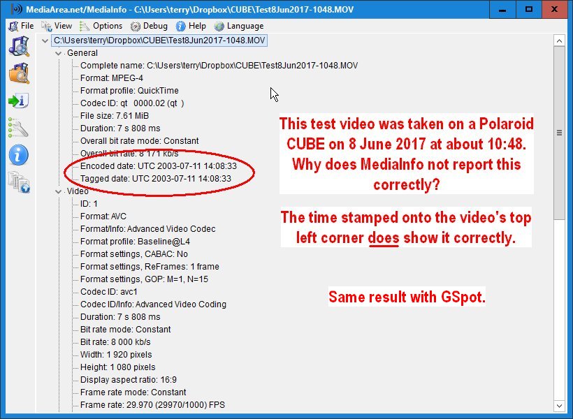 Polaroid CUBE timestamp flaw? - VideoHelp Forum