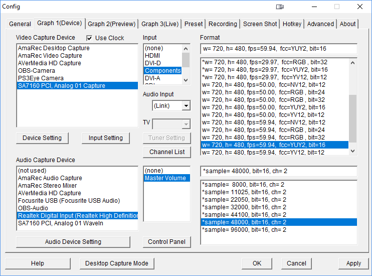 Amarectv Audio Capture Device List Not Showing Line In Videohelp Forum