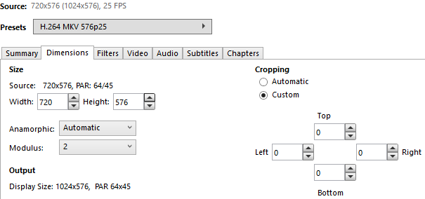 Encode DVD source and retain original video dimensions VideoHelp