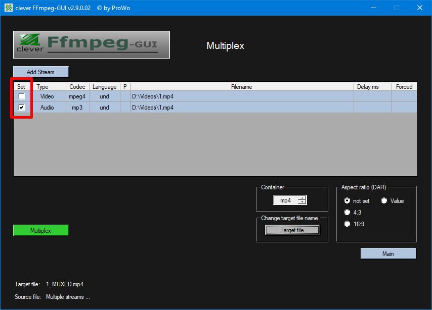 Demux .mp4 (video+audio) to 2 separate files (video.mp4) + (audio.mp4) -  VideoHelp Forum