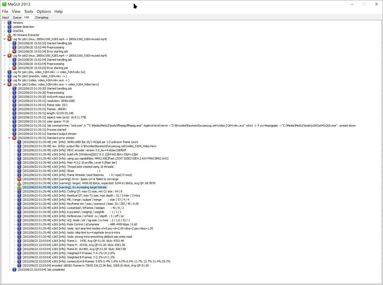 continue 2pass h265 encoding after error and reuse analysis from 1st pass -  VideoHelp Forum