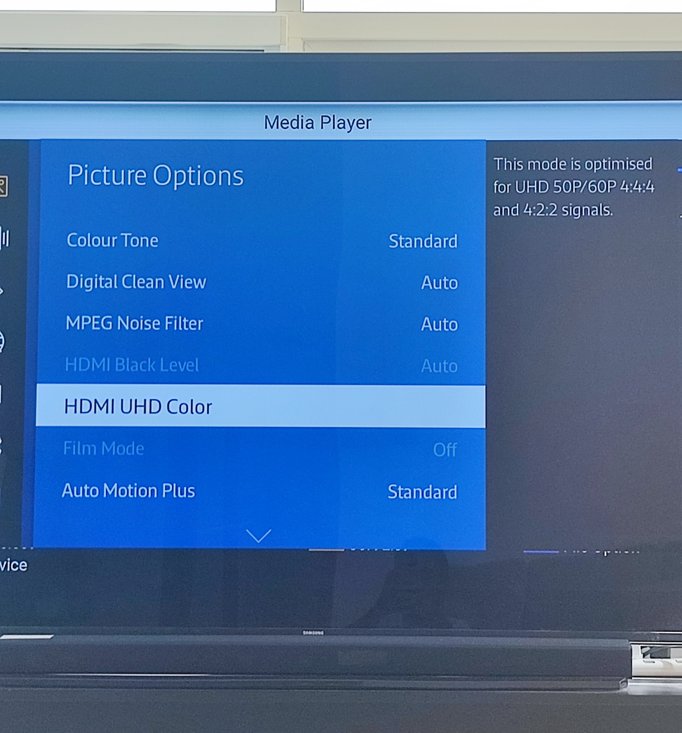 4:2:2 channels H.265 HEVC samsung tv screen black ?! - VideoHelp Forum