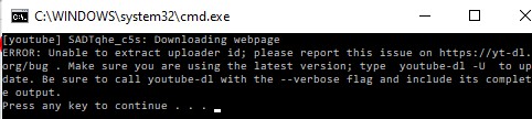 No Longer Able To Download Videos With Youtube-Dl.Exe - Videohelp Forum