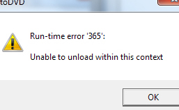 run-time error 365