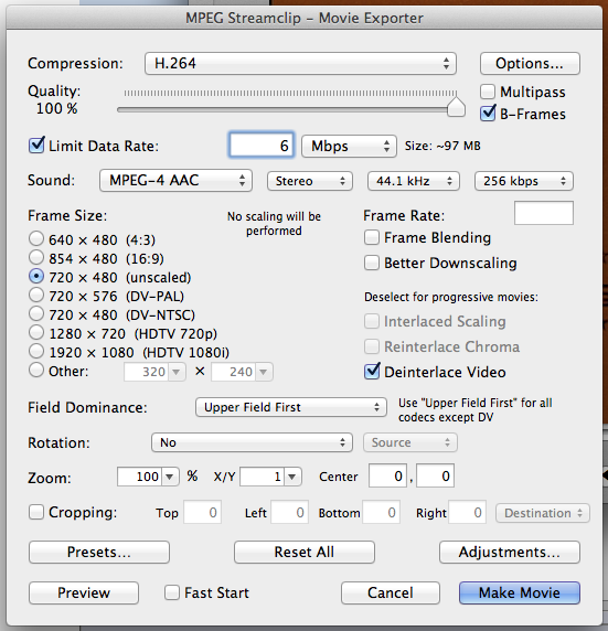 encoding drop frame in mpeg streamclip