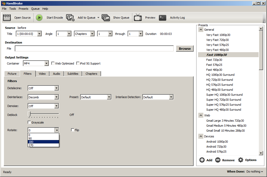 Handbrake rotate video?! - VideoHelp Forum