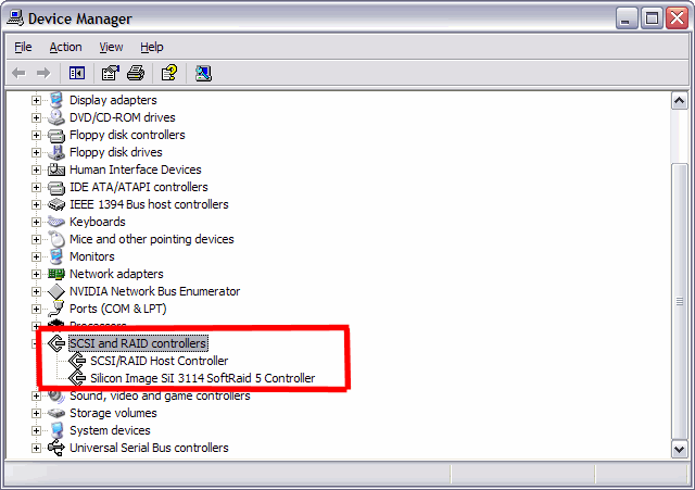 silicon image sil3124 softraid 5 controller