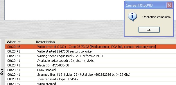 Error message with ConvertXtoDVD - VideoHelp Forum