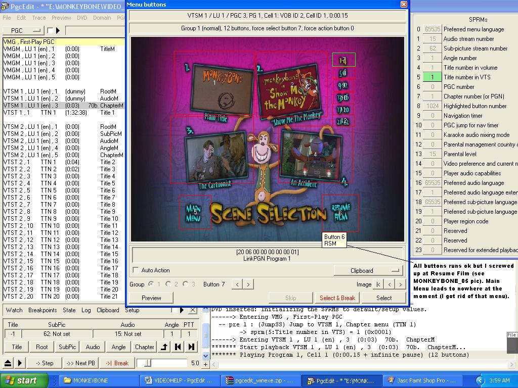 PGCEDIT 7.3 - I want to start DVD with Scene Selection Menu - VideoHelp ...