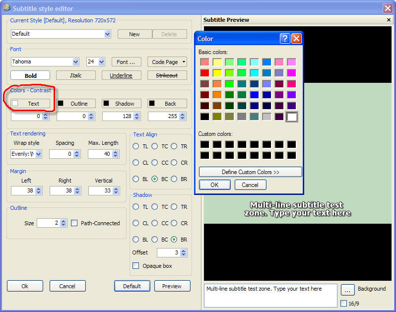 change subtitle color online change subtitle color online