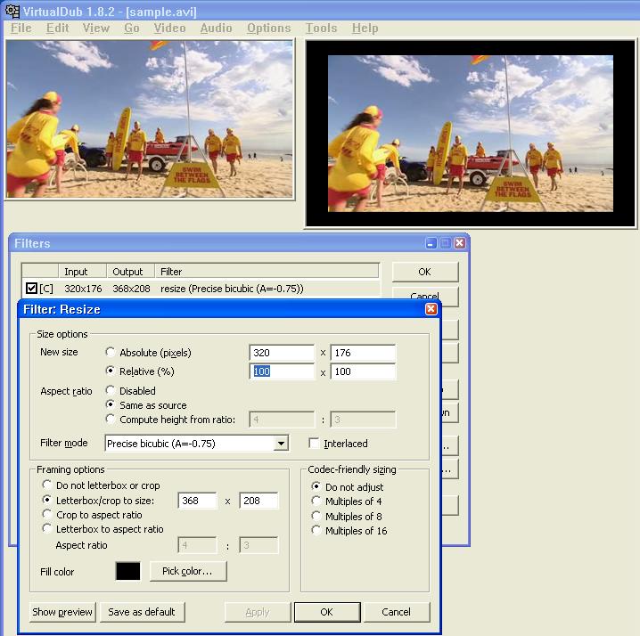 avidemux crop video