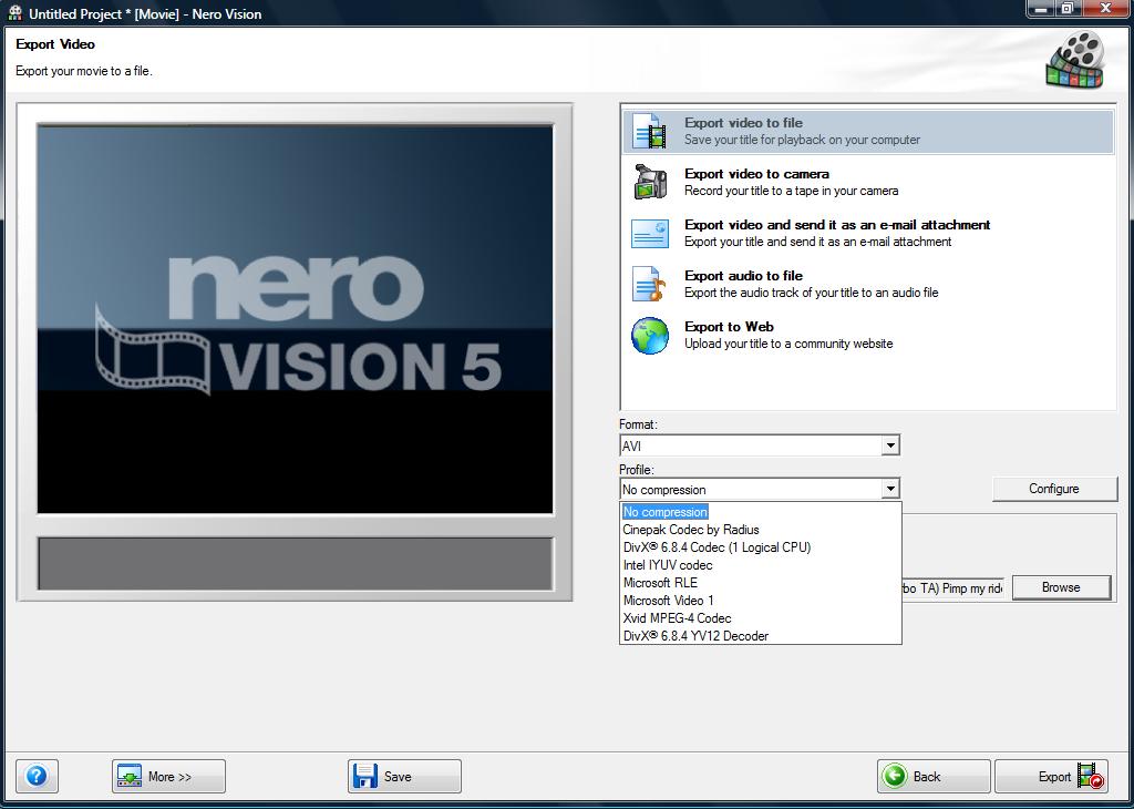 Nero converting vob to avi,,,files way to big after???? - VideoHelp Forum