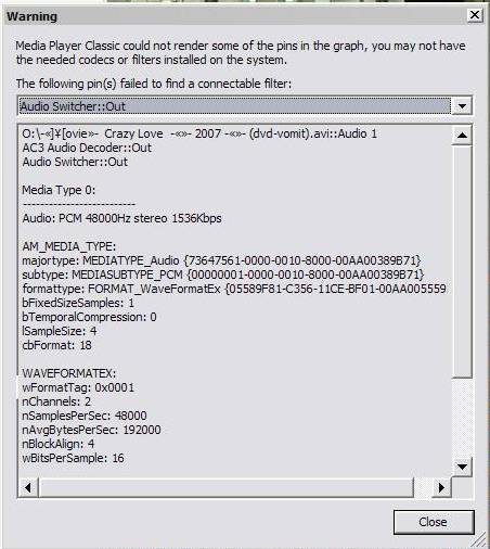 I lost audio for mp3's, .avi, mpg files, and Audio Switcher::Out -  VideoHelp Forum